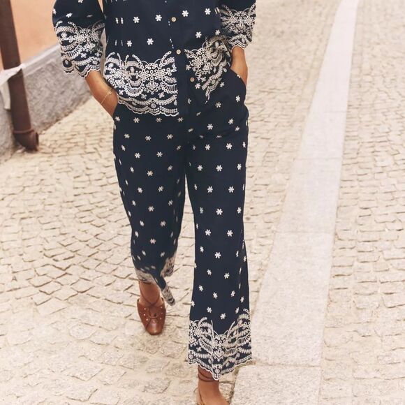 ZARA EMBROIDERED CULOTTES - Picture 8 of 8